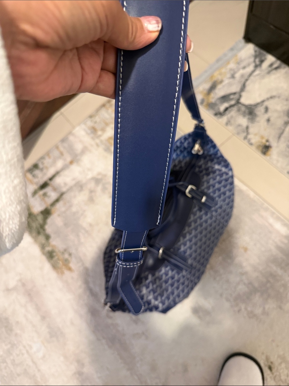 Goyard Blue Chevron XL Boston Bag - Picture 3 of 3